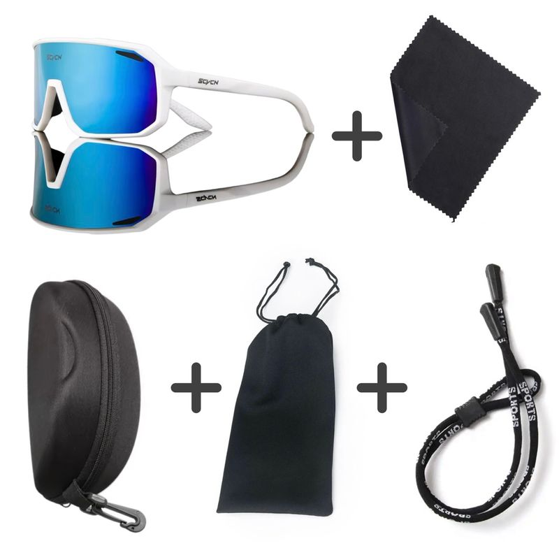 Raske Solbriller - hvit og blå